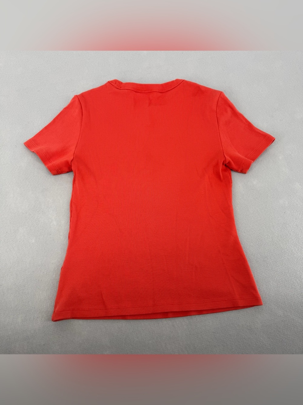Veronica Beard Orange Ribbed Short Sleeve Top Small - Picture 6 of 6